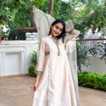 Beige Color Chanderi Silk Kurta Set - Image 2
