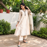 Beige Color Chanderi Silk Kurta Set