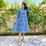 Block Printed Kota Doria Dress