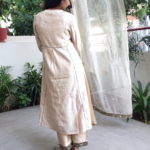 Beige Color Chanderi Silk Kurta Set - Image 4