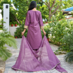 Purple Solid Mul Cotton Set - Image 2
