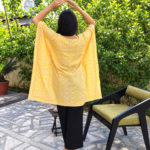 Women Block Printed Short Kaftan Yellow - Image 4