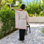 Women Block Printed Short Kaftan/ Bathrobe/ Beach Cover Up Night - Image 4