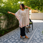Women Block Printed Short Kaftan/ Bathrobe/ Beach Cover Up Night - Image 6